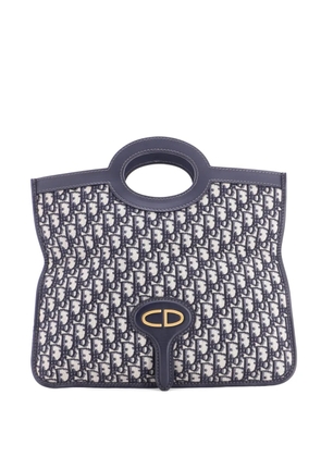 Christian Dior Pre-Owned Fold Over Oblique Canvas clutch bag - Blue