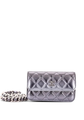 CHANEL Pre-Owned Coco Punk Chain Clutch Quilted Gradient Metallic Lambskin crossbody bag