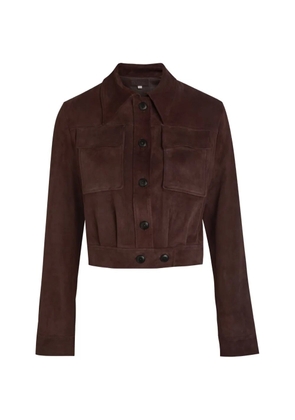 Stouls Leoncino flap-pocket suede jacket - Brown