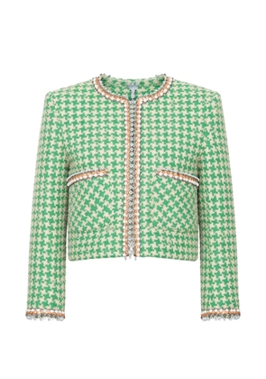 Valentino Garavani houndstooth-pattern cotton jacket - Green