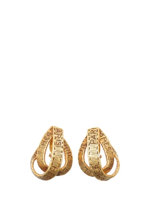 Hermès Pre-Owned 1990-2010 Gold Plated Ribbon Motif Clip On Earrings costume earrings