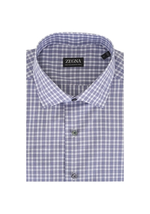 Zegna check-pattern shirt - Blue
