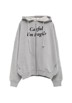 Gimaguas slogan-print zip-up hoodie - Grey
