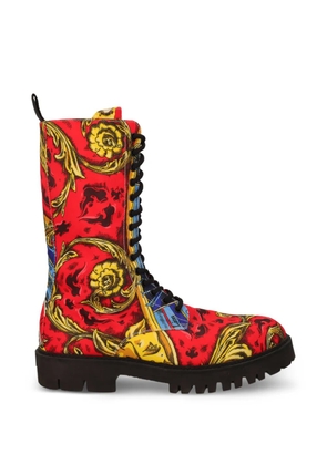 Moschino Pre-Owned Anfibi Zodiaco lace-up ankle boots - Red