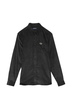 Fred Perry logo-embroidered corduroy shirt - Grey
