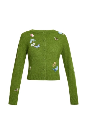 ERDEM long-sleeves crew-neck cardigan - Green