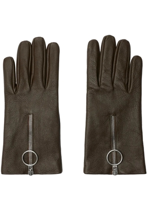 Burberry zipped leather gloves - Brown