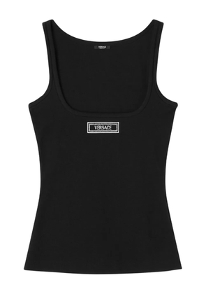 Versace logo-embroidered tank top - Black