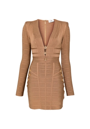Elisabetta Franchi V-neck mini dress - Brown