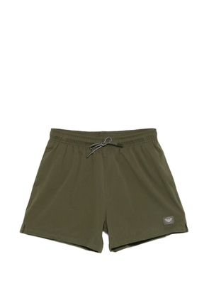 Emporio Armani herringbone logo swim shorts - Green