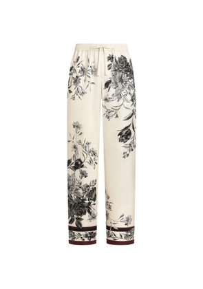 Dolce & Gabbana flower bouquet-print vanity twill trousers - Neutrals