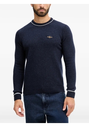 Aeronautica Militare logo-embroidered sweater - Blue