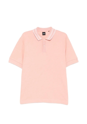 BOSS striped collar polo shirt - Pink
