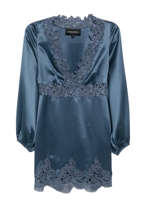 Cynthia Rowley satin lace mini dress - Blue