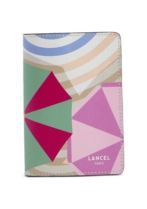 Lancel Beach geometric-pattern leather passport holder - Pink