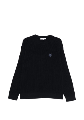 Maison Kitsuné Fox-patch crew-neck sweater - Blue