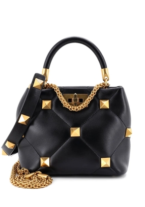 Valentino Garavani Pre-Owned Roman Stud Top Handle Bag Quilted Leather Small satchel - Black