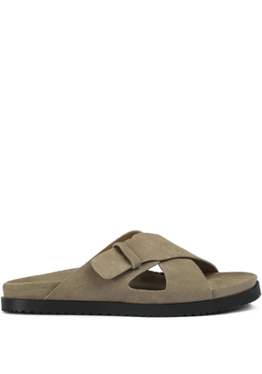 Doucal's crossover-strap slide sandals - Neutrals