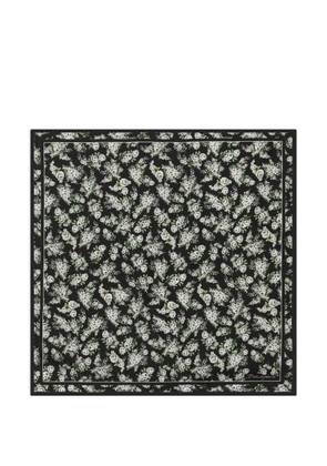 Dolce & Gabbana 50x50 small flower bouquet-print silk twill scarf - Black