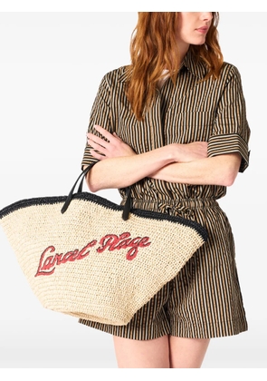 Lancel L logo-embroidery tote bag - Neutrals