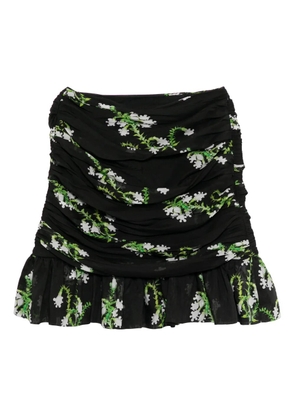 Cynthia Rowley floral-print silk mini skirt - Black