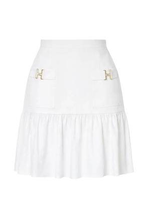 Elisabetta Franchi embellished high-waisted mini skirt - White
