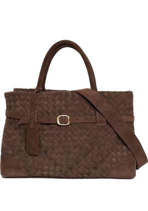 Sarah Chofakian Entrelazo woven suede tote bag - Brown