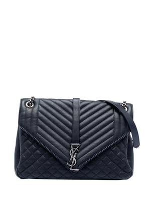 Saint Laurent Pre-Owned 2017 Large Triquilt Sheepskin Monogram College Bag shoulder bag - Blue