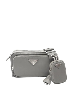Prada Pre-Owned 2013-2026 Textured Leather and Re-Nylon crossbody bag - Grey