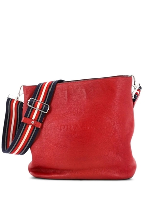 Prada Pre-Owned Logo Bucket Messenger Bag Vitello Phenix Small crossbody bag - Red
