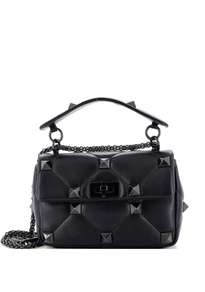 Valentino Garavani Pre-Owned Roman Stud Flap Bag Quilted Leather Medium crossbody bag - Black