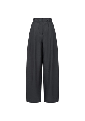 TOMBOY wide-leg pleated cotton trousers - Grey