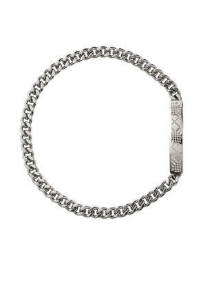 Burberry check-engraved chain bracelet - Silver