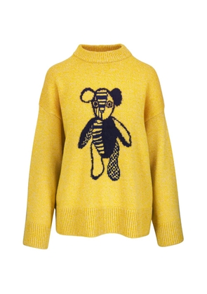The Elder Statesman Pali Teddy Crew printed sweater - Yellow