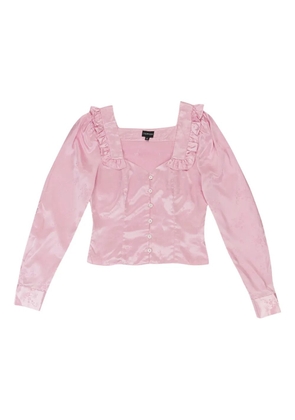Callipygian jacquard ruffled blouse - Pink