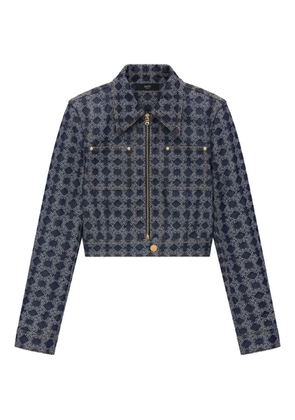 AMIRI MA Quad patterned zip-up denim jacket - Blue