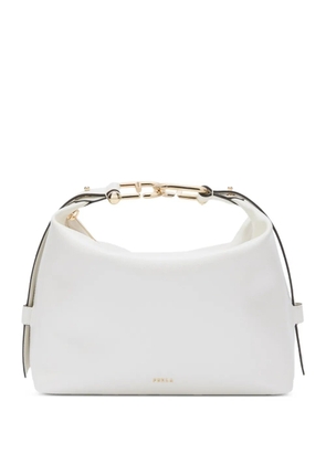 Furla Tonie textured leather shoulder bag - White