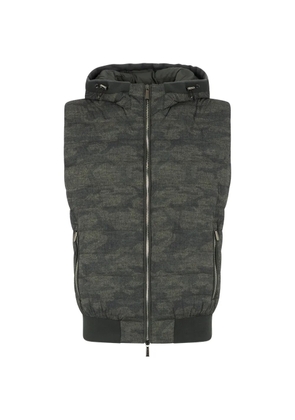 Moorer hooded zip gilet - Green