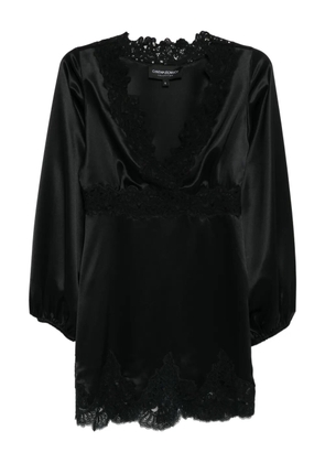 Cynthia Rowley satin lace mini dress - Black