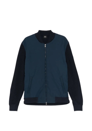 BOSS zip knitted bomber jacket - Blue