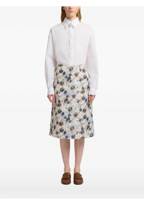 Marni Secret Bouquet floral print A-line skirt - White