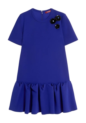 Max Mara ruffled short-sleeve dress - Purple