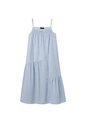 tout a coup striped tiered midi dress - Blue