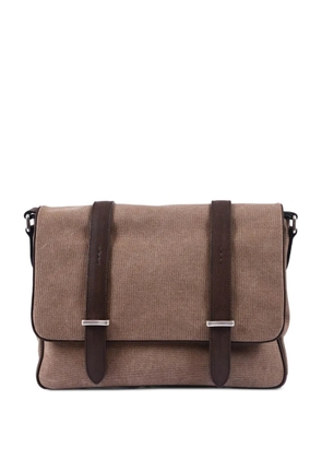 Orciani buckle-fastening leather shoulder bag - Brown