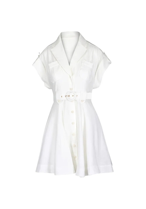 ZIMMERMANN belted v-neck dress - White