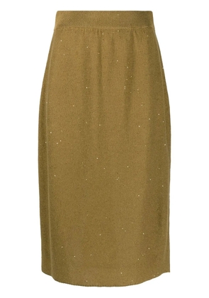 Fabiana Filippi elasticated midi skirt - Brown