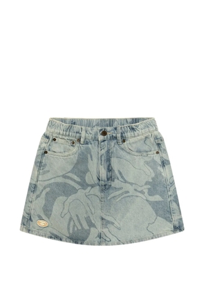 AAPE BY *A BATHING APE® embroidered-detail denim shorts - Blue