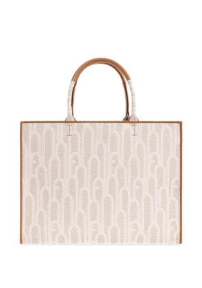 Furla patterned handle tote bag - Neutrals