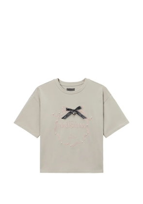 Musium Div. bow-embroidered T-shirt - Neutrals
