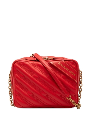 Balenciaga Pre-Owned 2018 Calfskin Allover Logo Blanket Reporter XS crossbody bag - Red